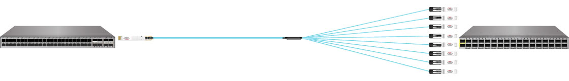 400G to 8x 50G AOC Connection Diagram